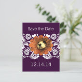 花から覗く子犬の愛 案内ポストカード (スタンド正面)