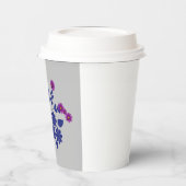 花かわいいグレー 紙コップ (左)