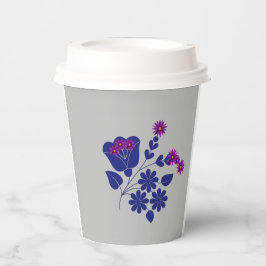 花かわいいグレー 紙コップ