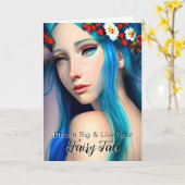 花かわいらしで魅了された少女 | Fairy Tale カード (黄色い花)