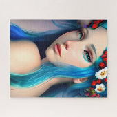 花かわいらしで魅了された少女 | Fairy Tale ジグソーパズル (横)