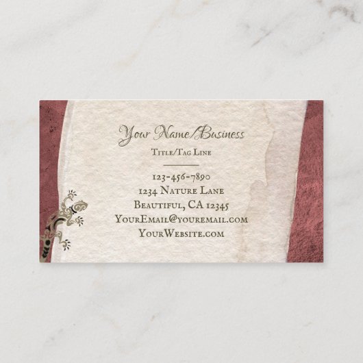 花かわいらしとゲッコ南西部のサボテン 名刺 (裏面)