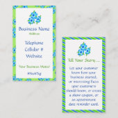 花かわいらしとストライプ名刺 名刺 (正面/裏面)