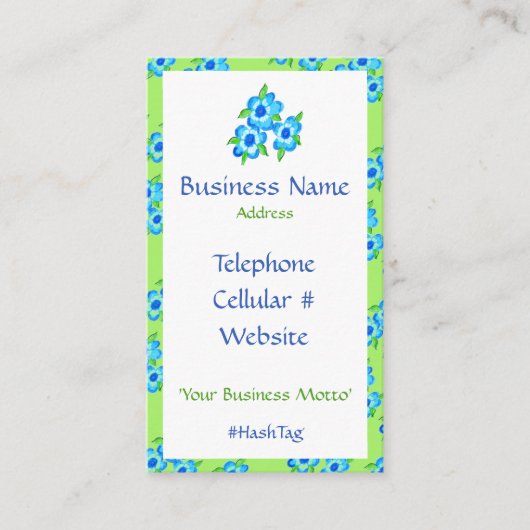 花かわいらしとストライプ名刺 名刺 (正面)