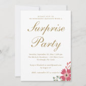 花かわいらしとミントグリーンサプライズパーティー 招待状 (正面)