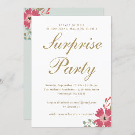 花かわいらしとミントグリーンサプライズパーティー 招待状