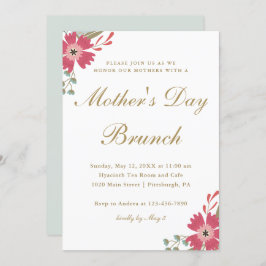 花かわいらしとミントグリーンマザーズデイブランチ 招待状