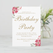 花かわいらしとミントグリーン誕生日パーティー 招待状 (スタンド正面)