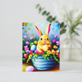 花かわいらしと可愛いバニー・イースター シーズンポストカード (スタンド正面)