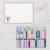 花かわいらしと書籍のノートカード ノートカード (正面/裏面)