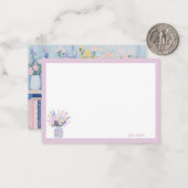 花かわいらしと書籍のノートカード ノートカード (正面/裏面インサイチュ)