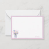 花かわいらしと書籍のノートカード ノートカード (正面)