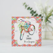 花かわいらしと赤バイクサプライズ誕生日パーティー 招待状 (スタンド正面)