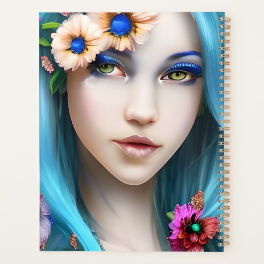 花かわいらしの付いたEtherealのパーソナライズされた女の子 プランナー手帳 (裏面)