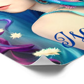 花かわいらしの付いたEtherealのパーソナライズされた女の子 ポスター (角)