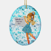 花かわいらしの妖精の女神ギフトパーソナライズされた セラミックオーナメント (右)