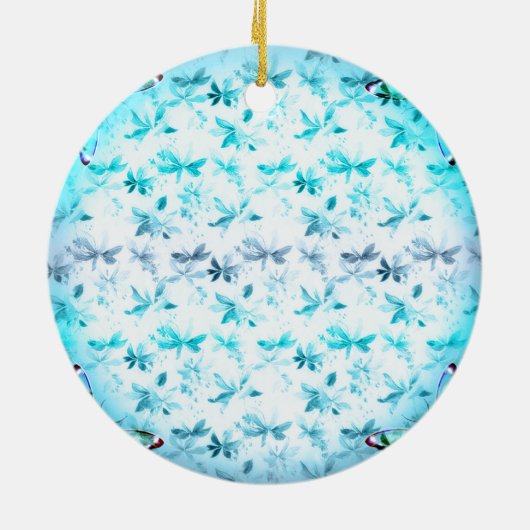 花かわいらしの妖精の女神ギフトパーソナライズされた セラミックオーナメント (裏面)