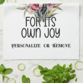 花かわいらしの花束と感動的引用文 キッチンタオル (折り畳み)