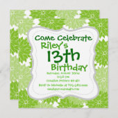 花かわいらしの花模様 招待状 (正面/裏面)