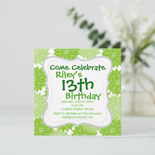 花かわいらしの花模様 招待状 (スタンド正面)