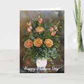 花かわいらしの花瓶フローラマザーズデイカード カード (正面)