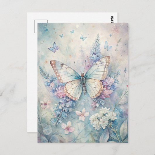 花かわいらしの蝶 ポストカード (正面/裏面)