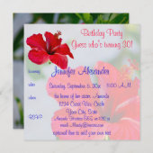 花かわいらしの誕生会 招待状 (正面/裏面)