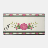 花かわいらしはっきりしたデザインモノグラムの デスクマット (正面)