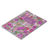 花かわいらしはっきりした形マゼンダ名 ノートブック (左側)