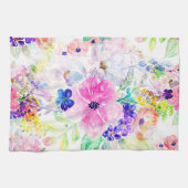 花かわいらしぼほフローラ水彩デザイン キッチンタオル (横)