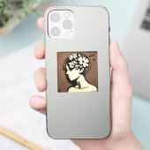 花かわいらしを持つ女の子の髪の毛のアシンプルート シール (スマートフォン)