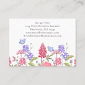 花かわいらしカラフルと蝶の庭 名刺 (裏面)