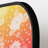 花かわいらしカラフルフローラ手描きデザイン ピックルボールラケット (左詳細)