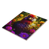 花かわいらしカラフル園の鶏 タイル (側面)