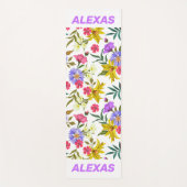 花かわいらしカラフル模様 ヨガマット (正面)