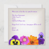花かわいらしカラフル生クリーム白黄紫 招待状 (裏面)