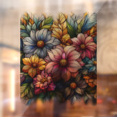 花かわいらしカラフル窓が貼れる ウィンドウサイン (シート2)