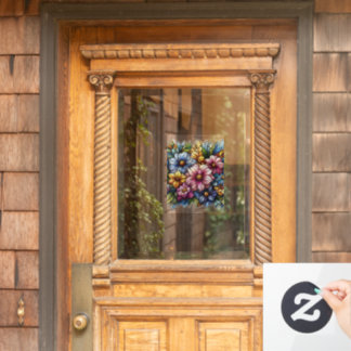 花かわいらしカラフル窓が貼れる ウィンドウサイン