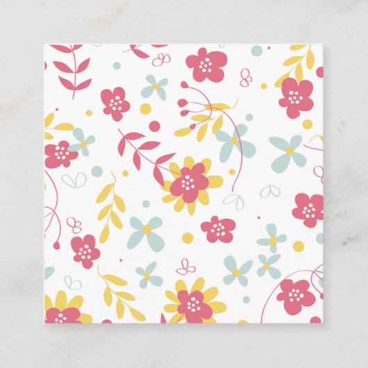 花かわいらしカラフル紋名刺 スクエア名刺 (裏面)