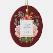 花かわいらしガーリーベビー初めてのクリスマス セラミックオーナメント (右)