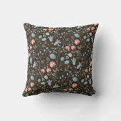 花かわいらしガーリー柄ブルー クッション (裏面)