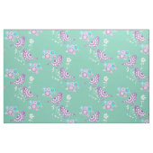 花かわいらしハートとパターン(の模様が)ある鳥 ファブリック (ファットクウォーター)