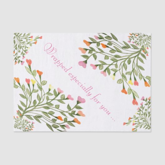 花かわいらしハートデザインティッシュペーパー 薄葉紙 (正面)