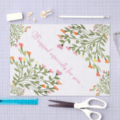 花かわいらしハートデザインティッシュペーパー 薄葉紙 (クラフト)