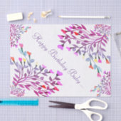 花かわいらしハート誕生日ティッシュペーパー 薄葉紙 (クラフト)