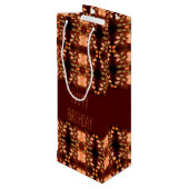 花かわいらしパターン（の模様が）ある紙誕生日抱き枕 ワインギフトバッグ (裏面アングル)