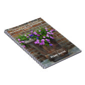 花かわいらしピンク紫バイブル聖句祈りの言葉 ノートブック (右側)