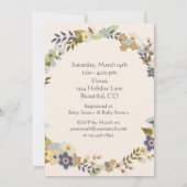 花かわいらしリースと鹿ベビーシャワー招待状 招待状 (裏面)