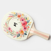 花かわいらしリースモノグラムのフローラエレガント 卓球ラケット (横)