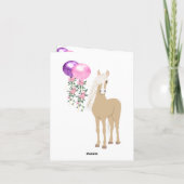 花かわいらし付きウマ サンキューカード (裏面)